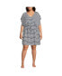 Фото #1 товара Plus Size Sheer Over d Short Sleeve Gathered Waist Swim Cover-up Dress