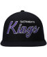 Men's Black Sacramento Kings Hardwood Classics Script 2.0 Snapback Hat