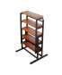 Фото #10 товара Convertible Dining Table and Bookshelf with Mahogany Board and Iron Frame, Multifunctional and Space-Saving