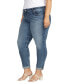 Фото #3 товара Plus Size Girlfriend Mid Rise Slim Leg Jeans