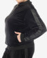 Фото #3 товара Пижама женская White Mark Plus Size Faux Leather Stripe Velour 2 Piece Tracksuit Set