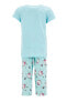 Kız Çocuk Catcorn Baskılı Kısa Kollu Kapri Boy Pijama Takımı