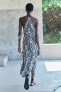 Фото #3 товара Платье с принтом и горловиной халтер — zw collection ZARA
