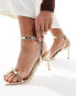 Glamorous bow barely there heeled sandals in gold