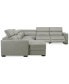 Фото #7 товара Nevio 157" 6-Pc. Leather Sectional with 3 Power Recliners, Headrests and Chaise, Created For Macy's