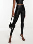 Фото #7 товара Spanx faux leather moto leggings in black