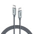 Фото #1 товара Kabel przewód USB Typ C - USB Typ C 5A 100W PowerDelivery 480Mbps 1.8 m szary