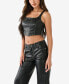 ფოტო #3 პროდუქტის Women's Faux Leather Corset Top