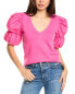 Фото #1 товара Nation Ltd Teddi Contrast Bubble Sleeve Top Women's