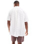 ONLY & SONS revere collar shirt with embroidery detail in white Hellweiß, XL - фото #3