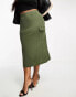 Фото #2 товара Yours cargo midi skirt in khaki