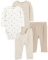 Baby 4-Piece PurelySoft Long-Sleeve Bodysuits & Pants Set 12M