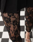 Фото #4 товара Reclaimed Vintage floral lace leggings in black