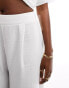 In The Style textured wide leg trouser co-ord in white