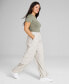Фото #3 товара Women's High-Rise Linen Blend Cargo Pants, Created for Macy's
