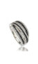 Suzy Levian Sterling Silver Cubic Zirconia Stripe Ring