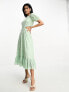 Фото #4 товара French Connection broderie midi dress with cut out in mint