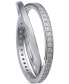 ფოტო #3 პროდუქტის Cubic Zirconia Crisscross Ring in Sterling Silver, Created for Macy's