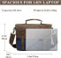 Фото #3 товара VASCHY Vintage Shoulder Bag Women's Men's Canvas Leather Shoulder Bag for 15.6 Inch Laptop with Removable Strap