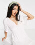 Influence v neck beach dress in white