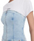 Фото #1 товара Women's Strapless Zip-Front Denim Top