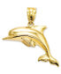 ფოტო #1 პროდუქტის 14k Gold Charm, Polished 3D Dolphin Charm