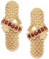 ფოტო #3 პროდუქტის Garnet Crisscross Popcorn C Hoop Earrings (3/8 ct. t.w.) in 14k Gold-Plated Sterling Silver