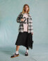 Miss Selfridge oversized check shacket in mono