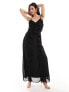 Vero Moda ruffle maxi dress in black