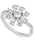 Фото #1 товара Silver-Tone Cubic Zirconia Cluster Ring, Created for Macy's