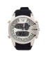 ფოტო #1 პროდუქტის Men's Analog-Digital Black Silicone Strap Watch 51mm