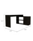 Lyncliff 1-Drawer 2-Shelf L-Shaped Office Desk Black Wengue