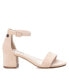 Women's Block Heel Suede Sandals GO By Beige