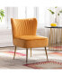 Фото #4 товара 22" Wide Upholstered Tufted Velvet Accent Chair With Metal Leg