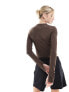 Nike One Dri-Fit tight long sleeve top in baroque brown