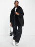 Фото #2 товара River Island faux fur swing coat in black