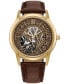 ფოტო #1 პროდუქტის Eco-Drive Men's Mickey Mouse Fanfare Brown Leather Strap Watch 40mm Gift Set