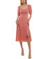 ფოტო #1 პროდუქტის Juniors' Crochet-Trim Tie-Back Midi Dress