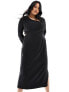 Фото #1 товара Pretty Lavish Curve long sleeve midaxi dress in black