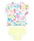 ფოტო #1 პროდუქტის Baby Girls Baby Long Sleeve Ruffle Hem Rash Guard Bikini