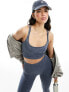 ASOS 4505 seamless vest with strap back in blue acid wash