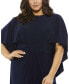 Plus Size Jersey Cape Sleeve A Line Gown