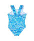 ფოტო #3 პროდუქტის Santorini Blue Ruffle Shoulder Swimsuit