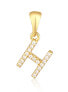 Фото #1 товара Gold-plated pendant with zircons letter "H" SVLP0948XH2BIGH