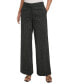 Women's Pinstriped Full-Length Wide-Leg Pants