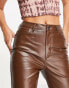 Фото #3 товара Reclaimed Vintage inspired PU flare trouser in brown