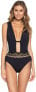 Becca by Rebecca Virtue Women's 246772 Crochet Plunge One Piece Swimsuit Size L