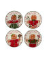 Фото #1 товара Holiday Magic Gingerbread 4 Set Canape Plate Set