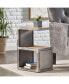 Modern Industrial Mango Wood Side Table with Shelving