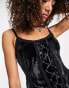 Фото #3 товара Reclaimed Vintage mini velvet corset dress in black with lace up detail